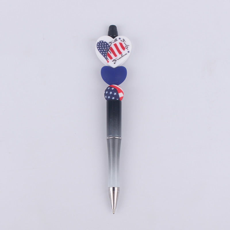 Wholesale Cartoon Love Series Beadable Silicone Beaded Ballpoint Pen